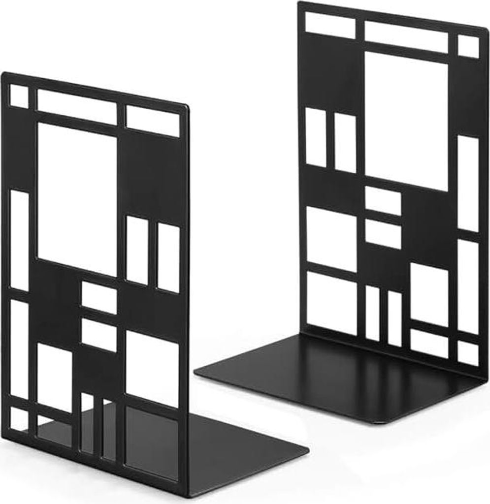 INNOPLUS Buchstütze, Buchstützen Metall, Buchstütze schwarz 1 Paar, Buchständer, Bookends, Buchstützen, Book Holder CD Kinder Metall, Bücher ...