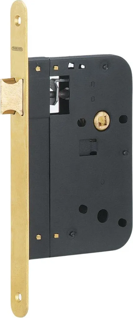 Serrure pour rénovation porte intérieure axe 70mm Thirard laiton brossé