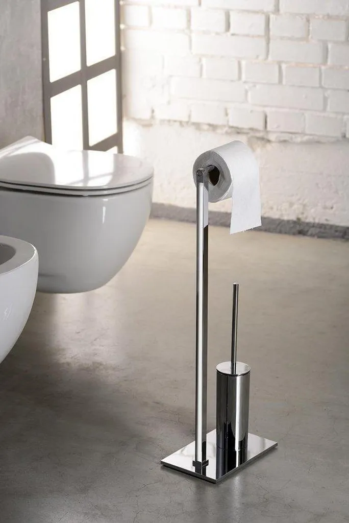 Sapho Gedy Accessori per il bagno - Supporto con porta carta igienica e scopino, cromo 783213 - 2