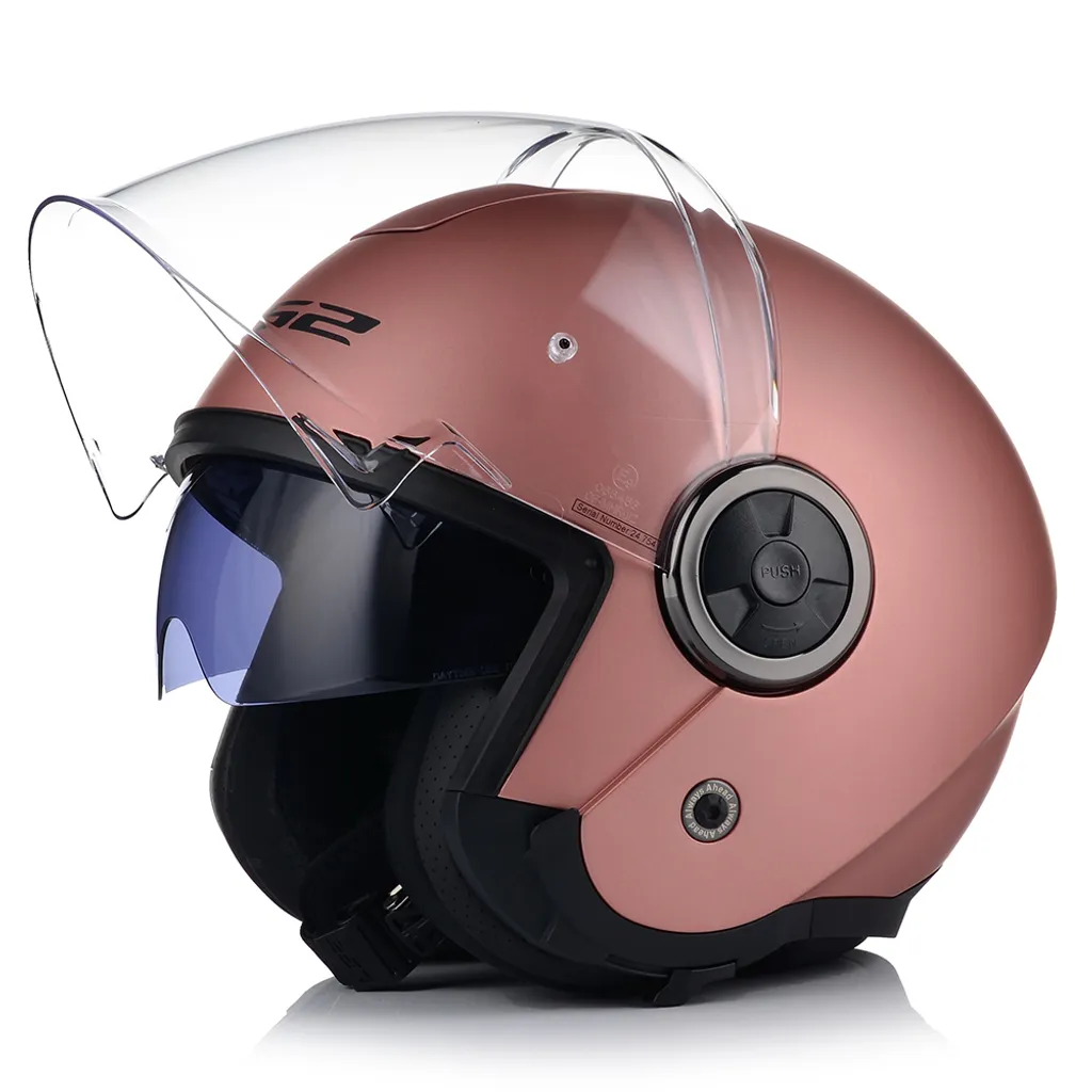 Casque LS2 OF620 Classy Solid Rose Mat Jet - Taille L 59-60 cm Confort