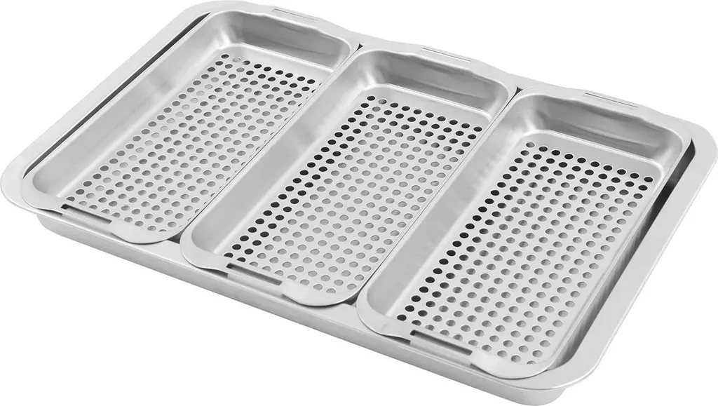 Panier et Poêle Barbecue en Acier Inox 5 Pièces - Ustensiles Argentés