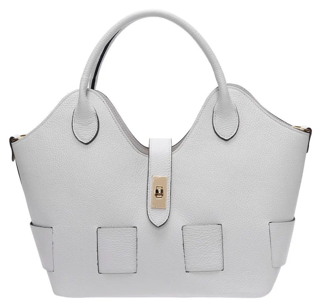 Sac à main blanc facile d'entretien RM 153T Bianco cuir robuste SS26