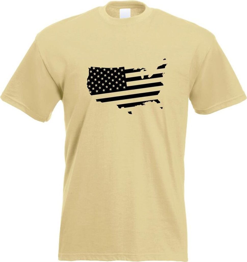 Kiwistar - T-Shirt - Khaki - Flagge der Vereinigten Staaten Motiv Bedruckt Funshirt Design Print - mit Motiv Bedruckt - Funshirt Design - Sport - F...