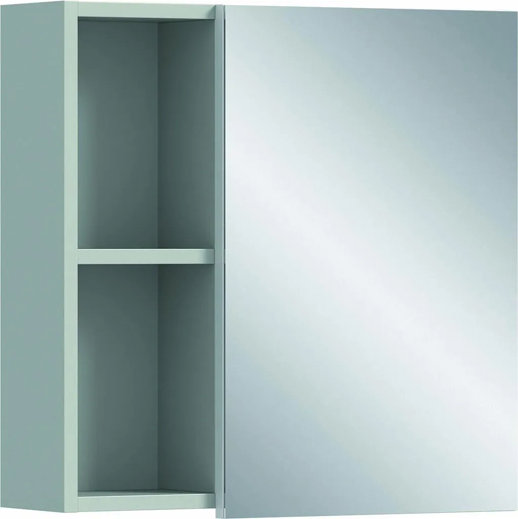 Copa Armoire de Salle de Bain avec Miroir 1 Porte Gris Clair 60x45cm