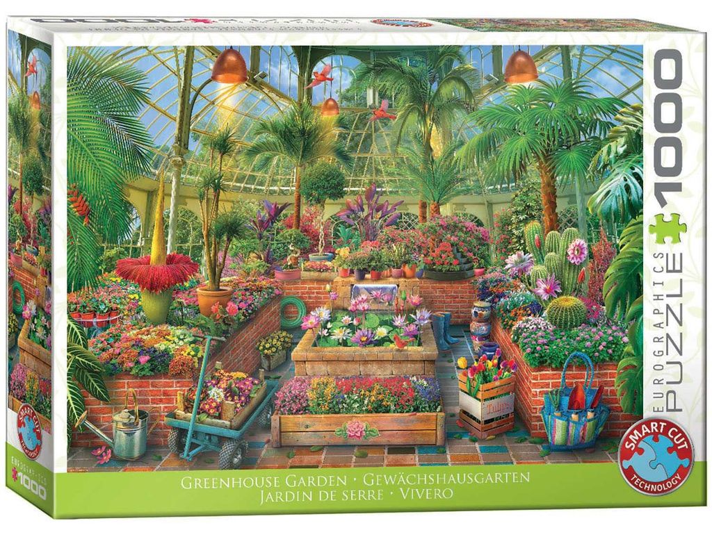 EUROGRAPHICS Puzzle Garten im Gewächshaus 1000 Teileů