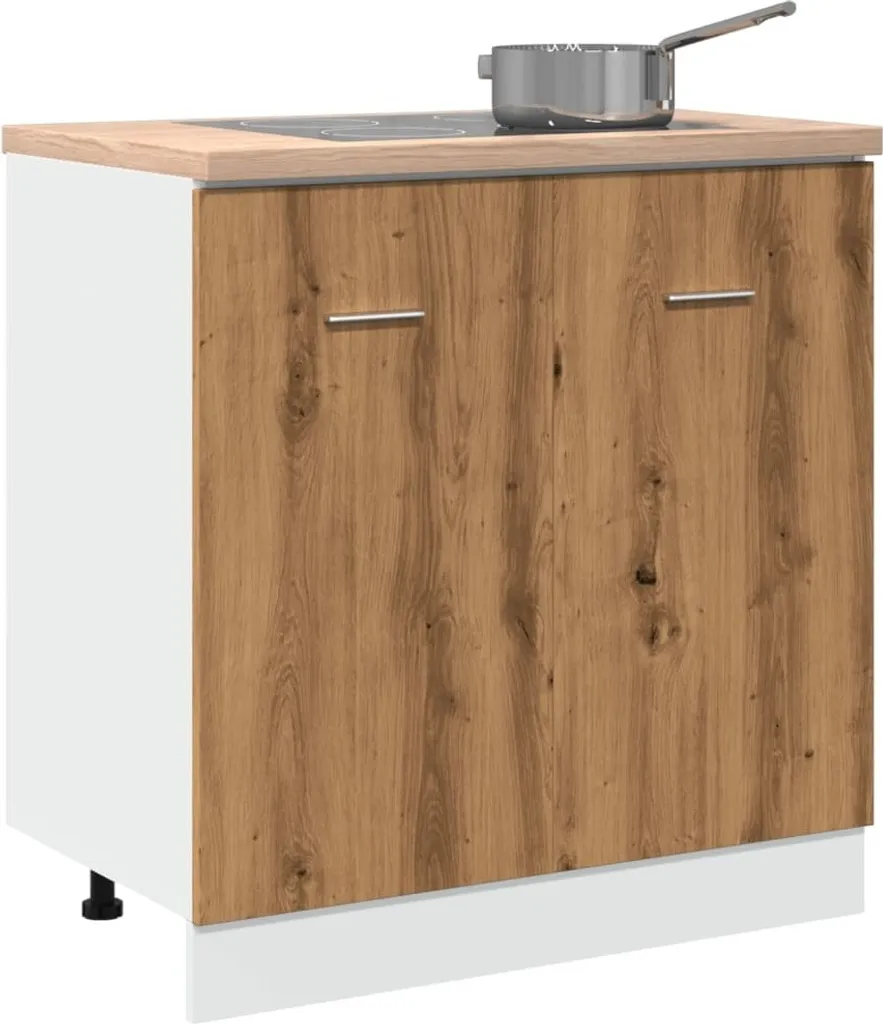 Montaggio Facile: Mobile Sottolavello Lyon 80x46x81,5 cm Rovere Artisan