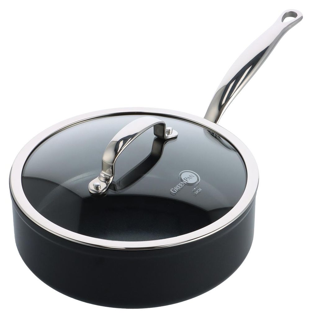 GreenPan Barcelona Pro Schmorpfanne 24cm schwarz Spülmaschinengeeignet Antihaft