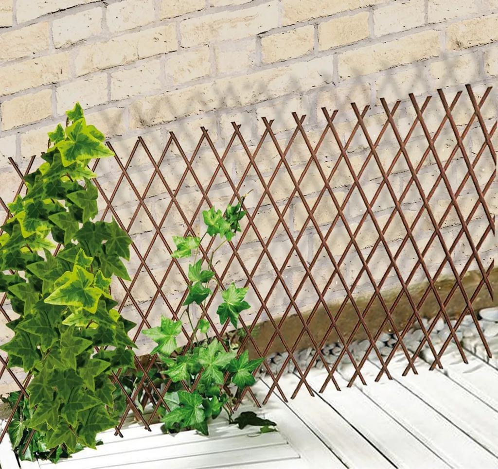 Treillis de Jardin Pliable en Osier 12 Pièces pour Protection Visuelle