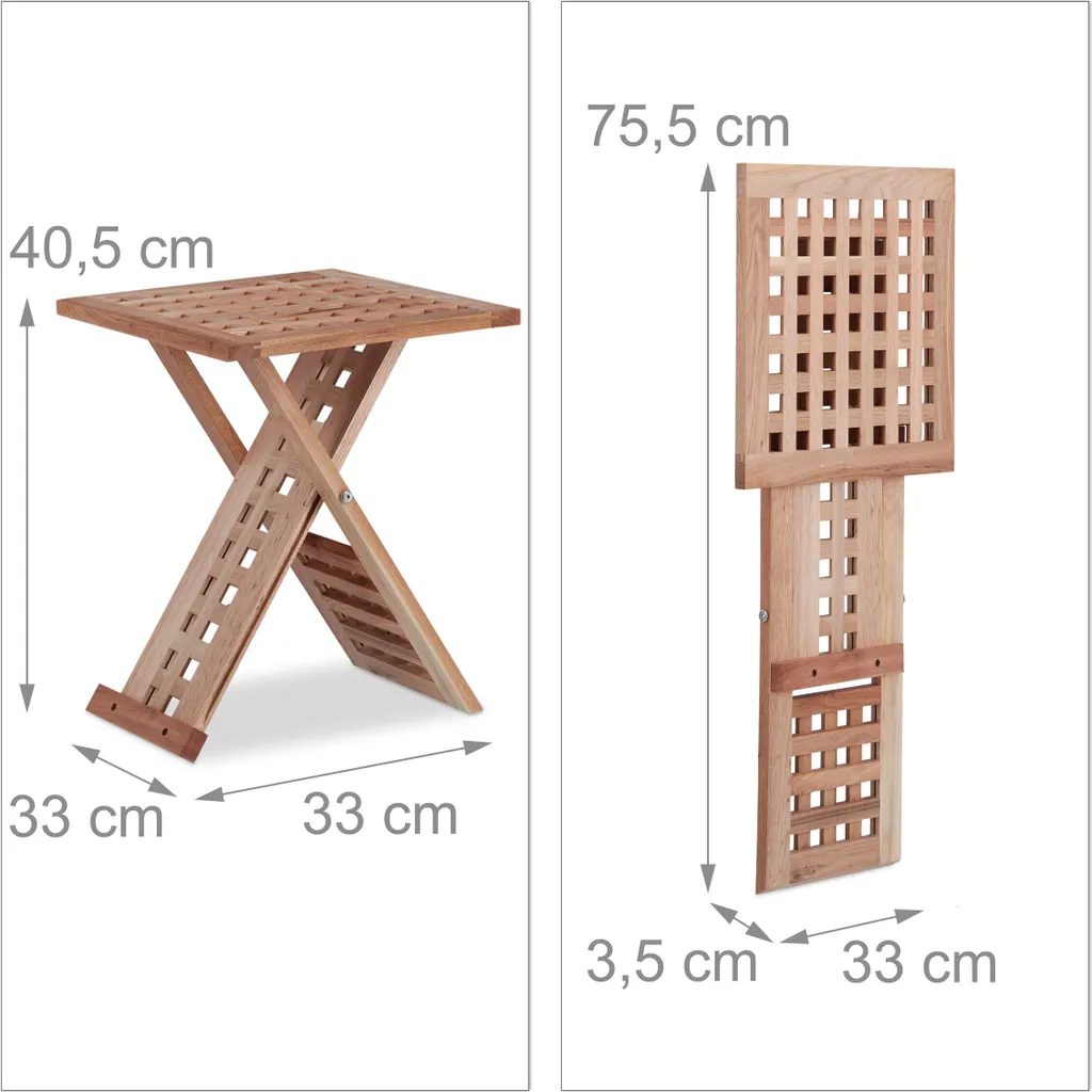 Table pliante en noyer avec plateau amovible et design compact
