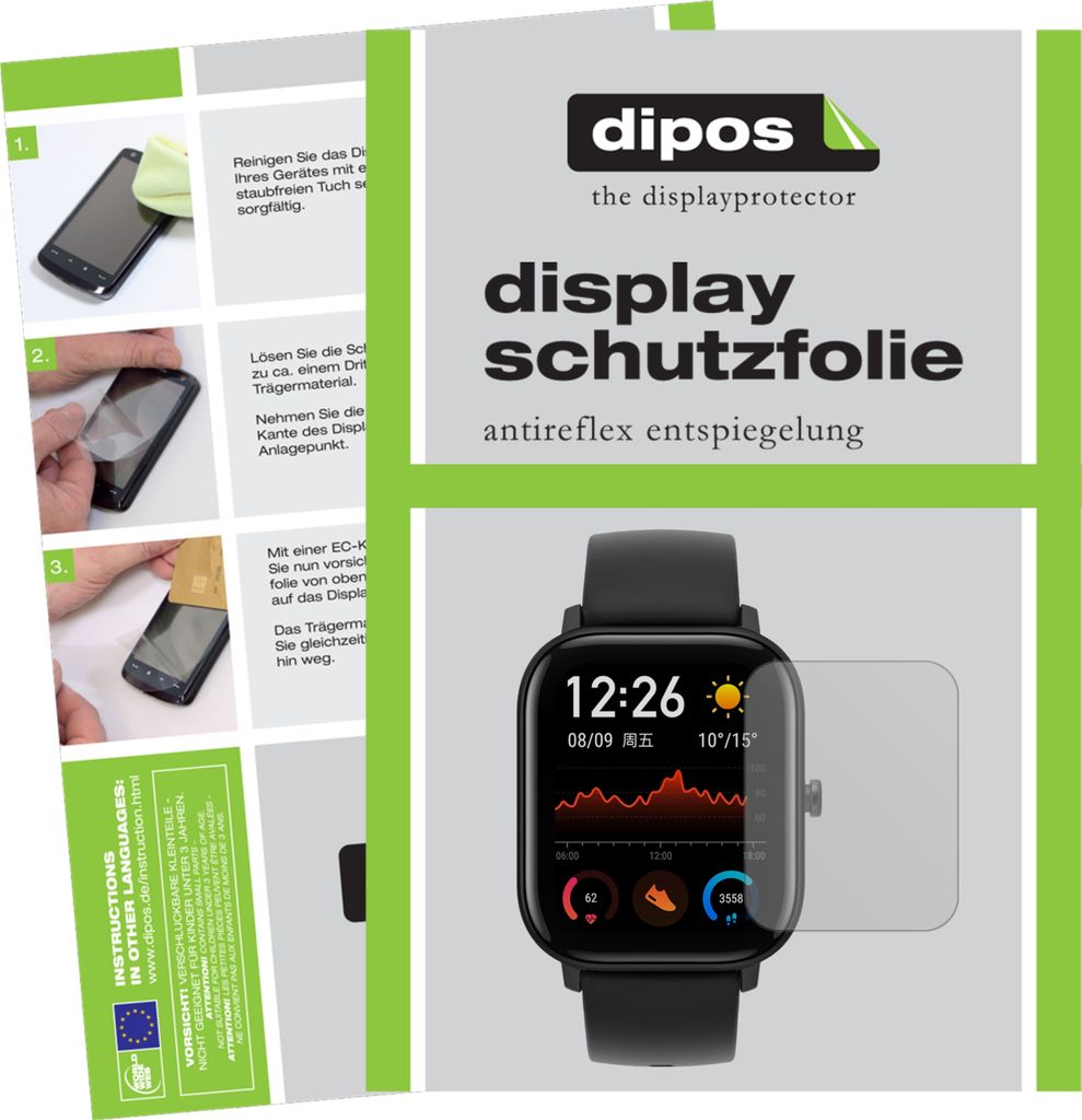 5x Schutzfolie für Huami Amazfit GTS matt Displayschutzfolie Folie Display Schutz dipos