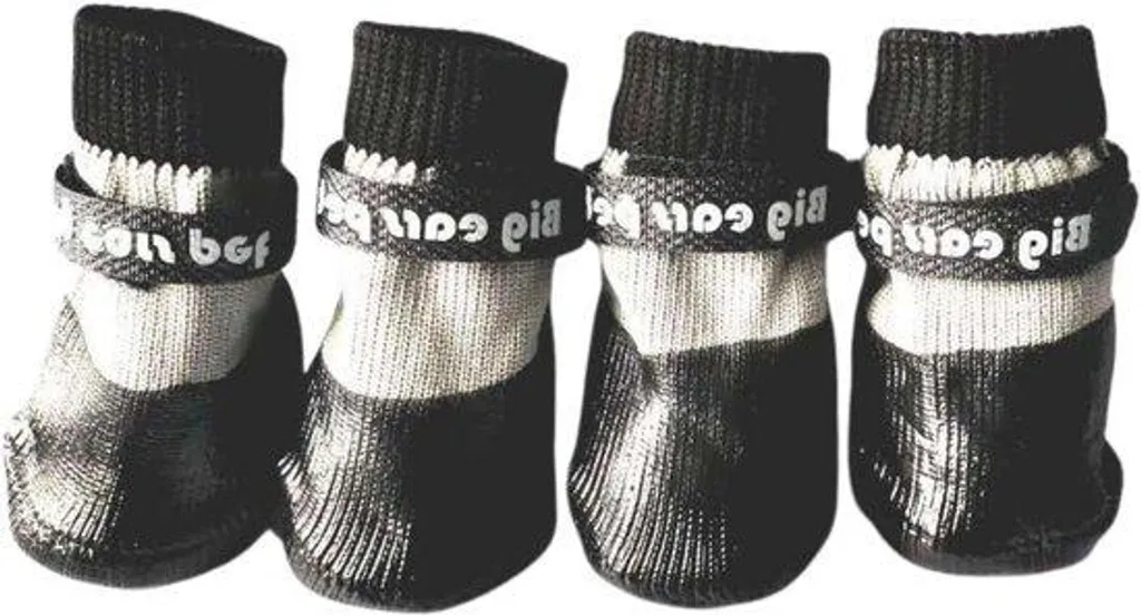Chaussures imperméables pour petits chiens - Lot de 4 - Noir Taille S/M