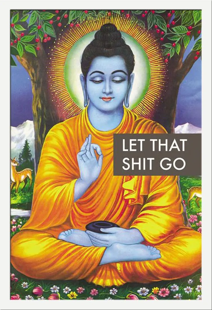 Cadre Bouddha Prêt à Poser Let Go : Déco Murale Shinsuke Sans Tracas