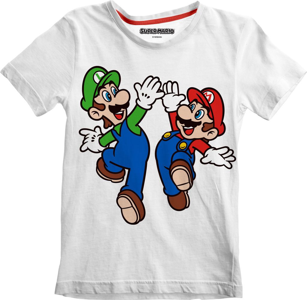 Kurzarm-T-Shirt für Kinder Super Mario Mario and Luigi Weiß Produktbild 