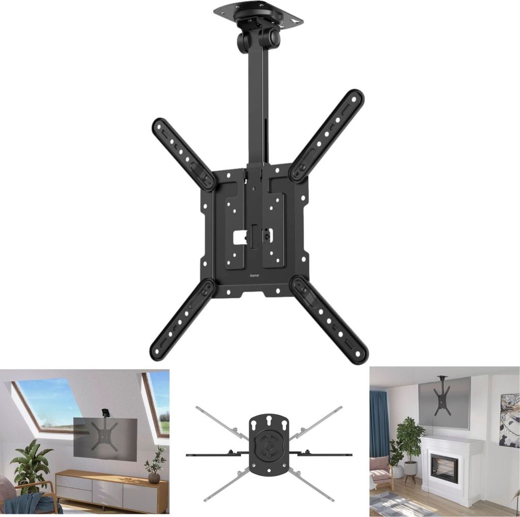 Hama Tv Deckenhalterung 118086 Halterung Fernseher 165 Cm 65 Zoll Schwarz