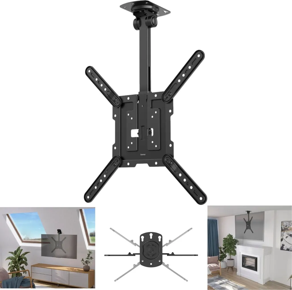 Fixation TV plafond pour écran plat 32-65 pouces avec hauteur ajustable