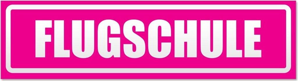 Kiwistar Flugschule invertiert Magnetschild Schild magnetisch - 45cm Pink - Magnetfolie für Auto PKW Kfz