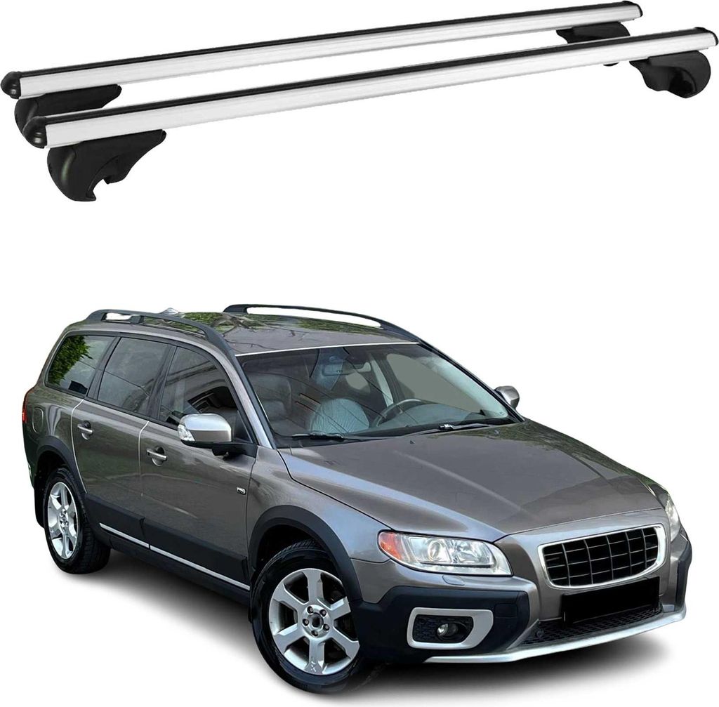 Dachträger Grundtäger für Volvo XC70 mk3 2007-2016 75kg Alu Silber 2 tlg