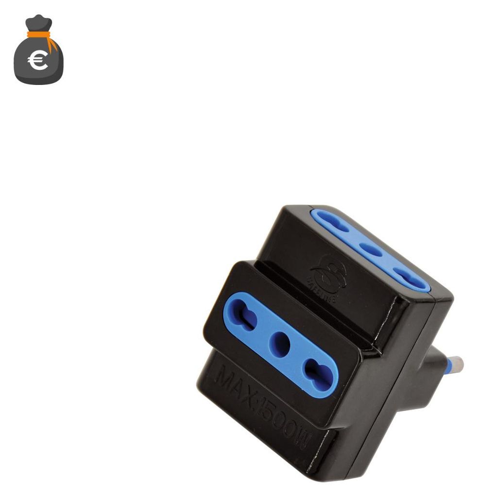 Alcapower 3-fach-Adapter 16A, 3-polige IT-Steckdose, 16A 250V Stecker, Schwarz - Maximale Zuverlässigkeit und Sicherheit für Ihre Elektrik.