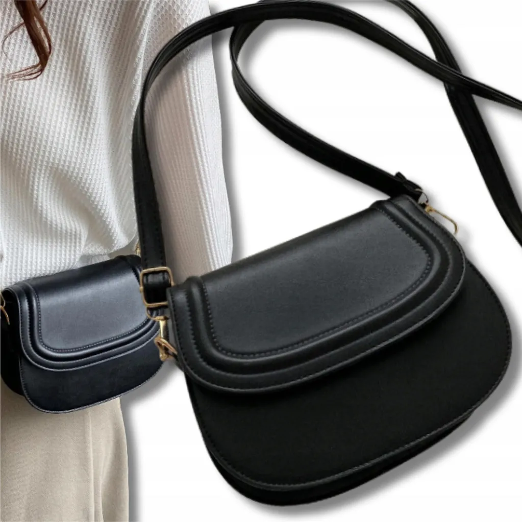 Elegante Borsa Donna Pelle Nera Camerazar - Tracolla con Pattina 2026