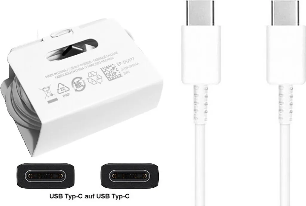 Samsung Cavo USB-C EP-DG977BWE Originale 3A - Bianco Ultra-Rapido
