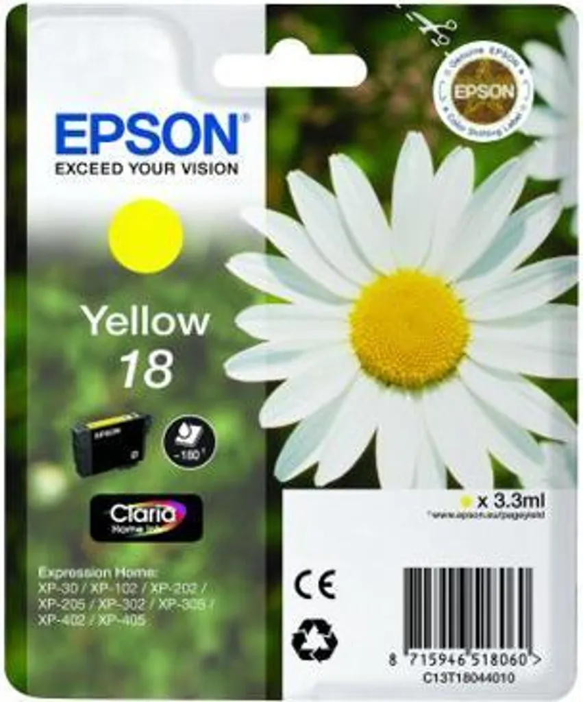 Cartuccia Originale Epson 18 Giallo - Inchiostro T1804 Serie Margherita