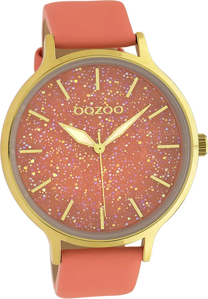 Oozoo orologio da donna in pelle orologio analogico al quarzo bracciale rosa pesca Timepieces D2UOC10660