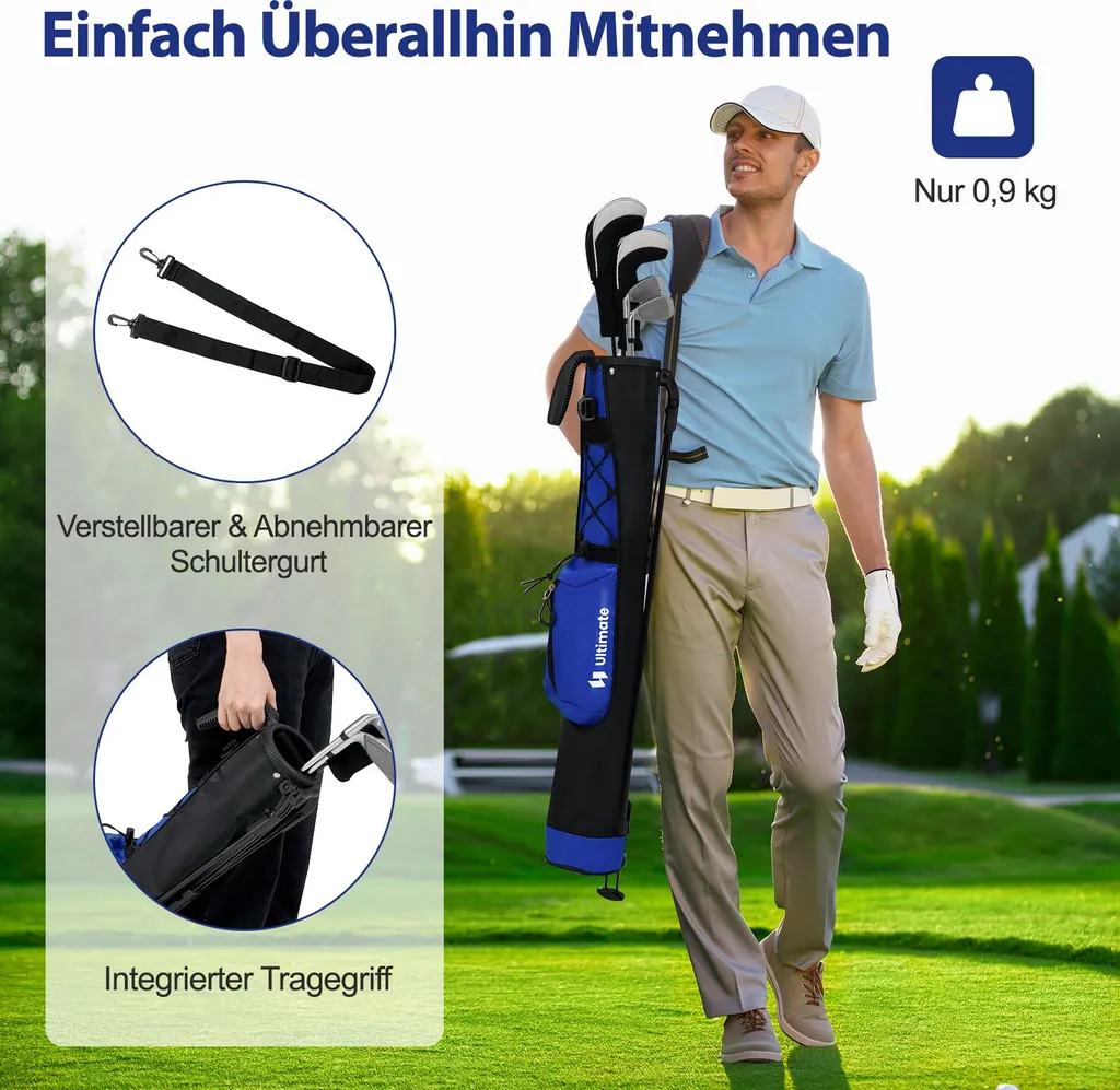Sac de golf transportable avec support pour éviter de porter le poids