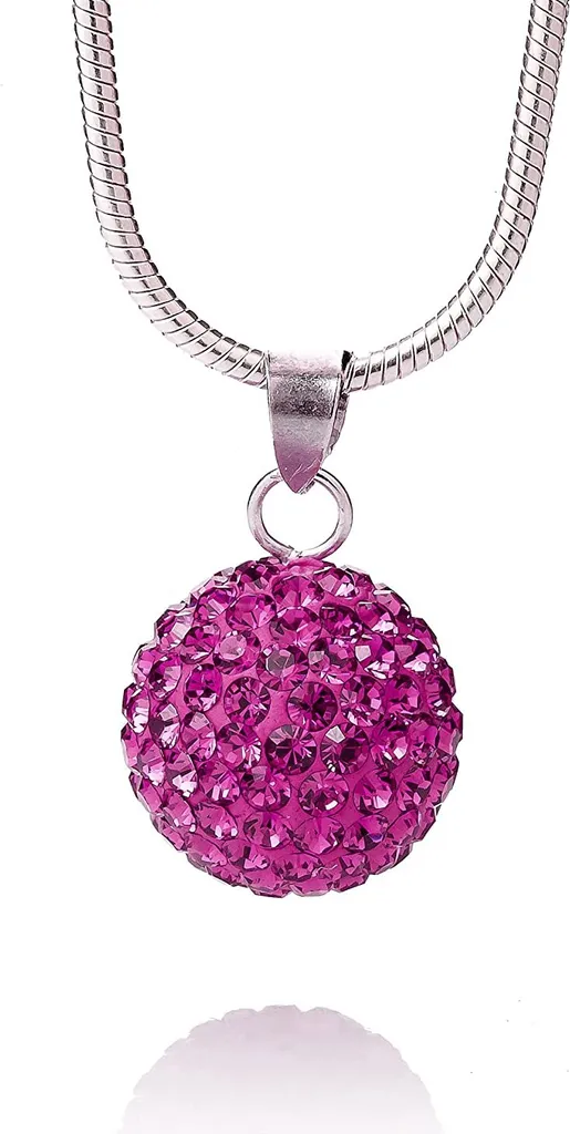 Ciondolo da donna Karisma a sfera in argento rodiato 925 con elementi di cristallo 12 mm - Rosa