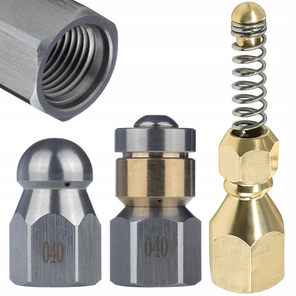 Hochdruckschlauch Ersatzteil Set 3 Düsen 20m M22 – Adapter Bayonet | Edelstahl Messing | Kompatibel mit Kärcher K2-K7 HD HDS bis 180 bar