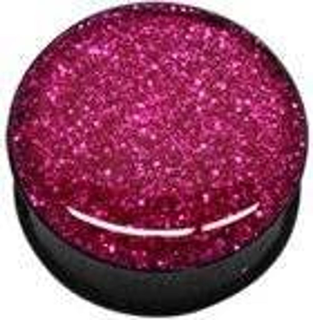 Ohr Flesh Black Acryl Tunnel Piercing Kristal Epoxy Glitter Pink Glitter Screw On 6mm