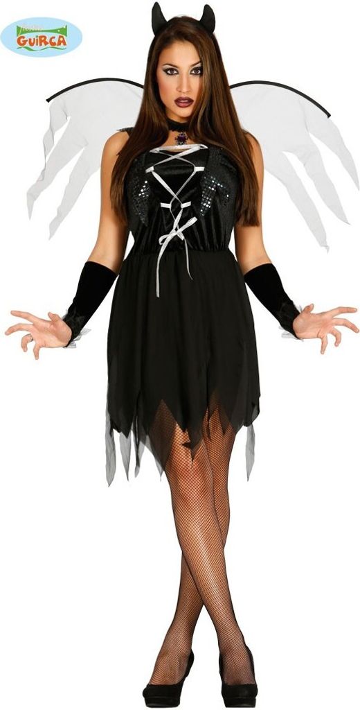 y schwarze Dämonin - Kostüm für Damen Gr. M und L, Größe:M