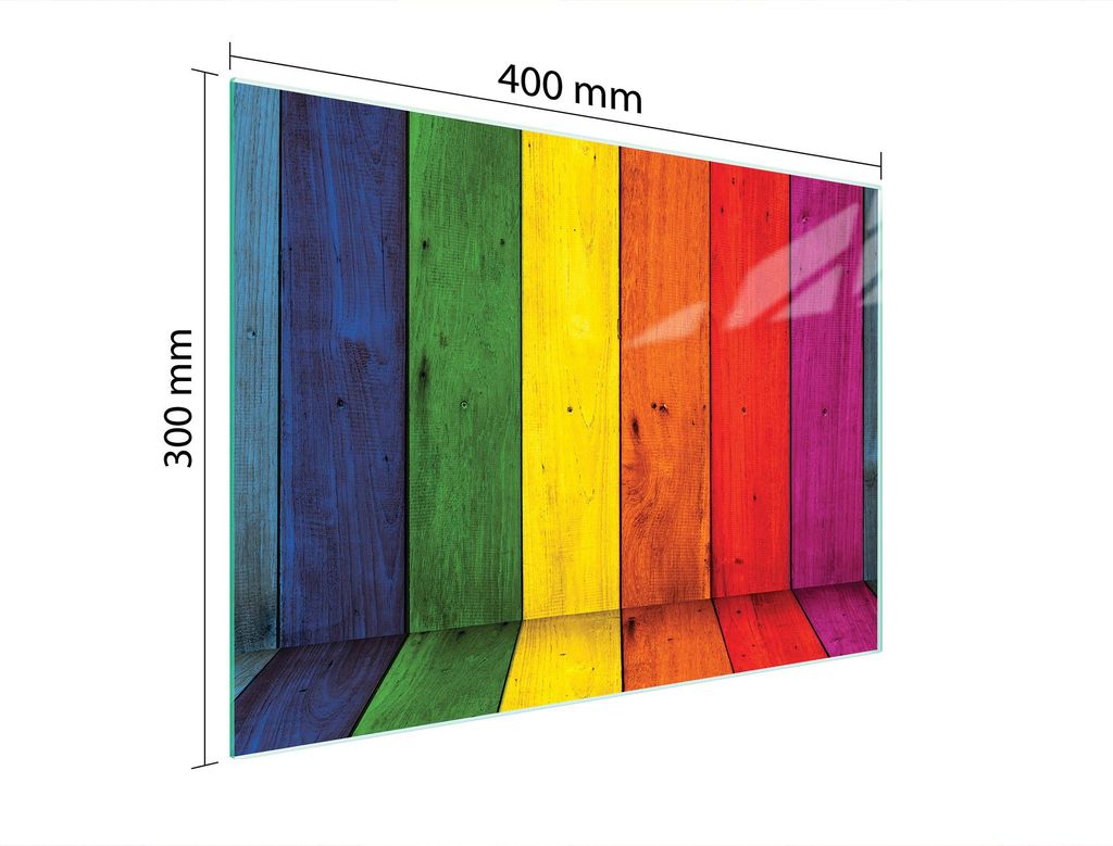 Schneidebrett Herdabdeckplatte Multiglasschneidplatte 40x30 cm Bunt Holz