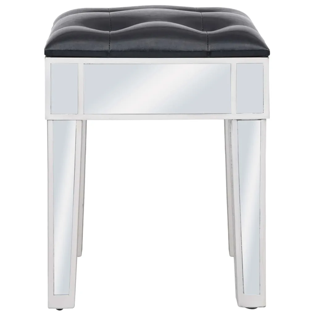 Table de Maquillage avec Miroir et Tabouret en MDF Blanc - vidaXL - 9