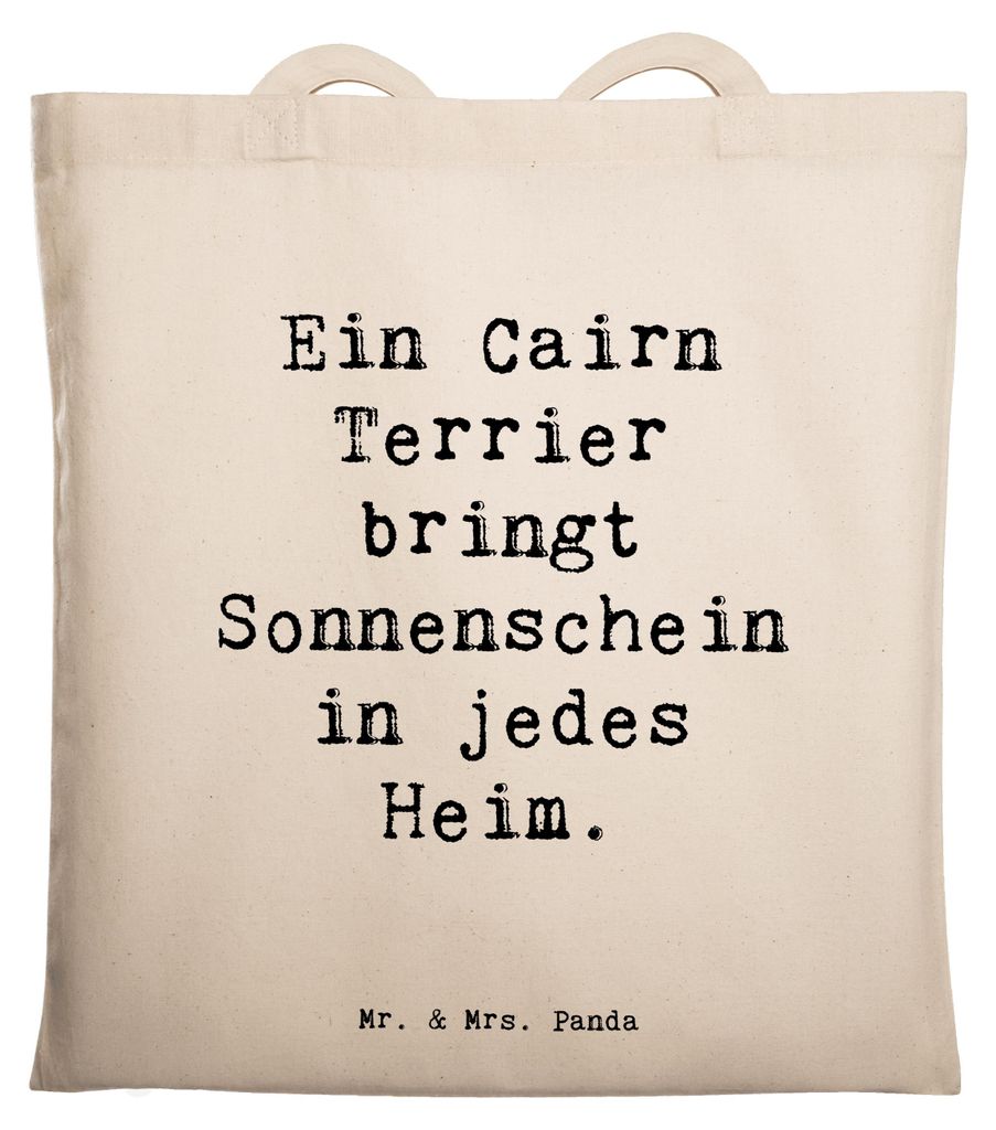 Mr. & Mrs. Panda Shopping Tasche Spruch Cairn Terrier Glück - Transparent - Geschenk, Hunderassen Vielfalt, Tote Bag, Hundeliebhaber, Uni, Hundeza...