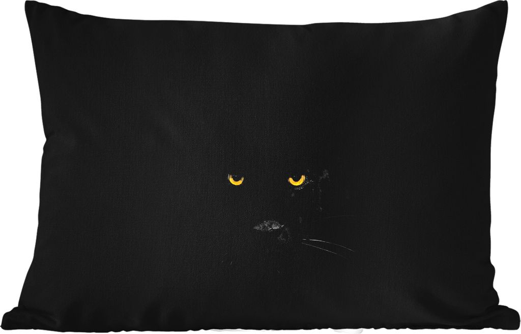 MuchoWow Outdoor Kissen - Panther - Tiere - Schwarz - Augen - 60x40 cm - Wetterfest - Lounge Kissen - Zierkissen - Kissen für Innenräume