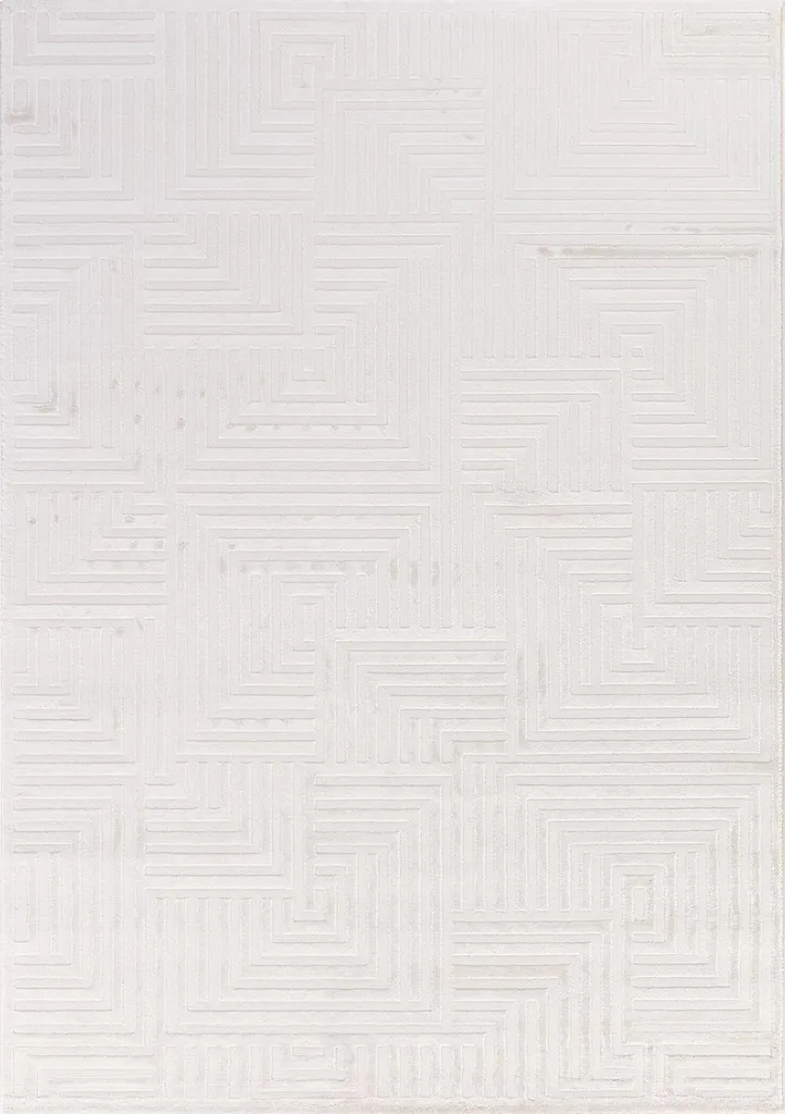 Tapis anti-poussière Sahara Zelora crème 120x170cm poils ras doux