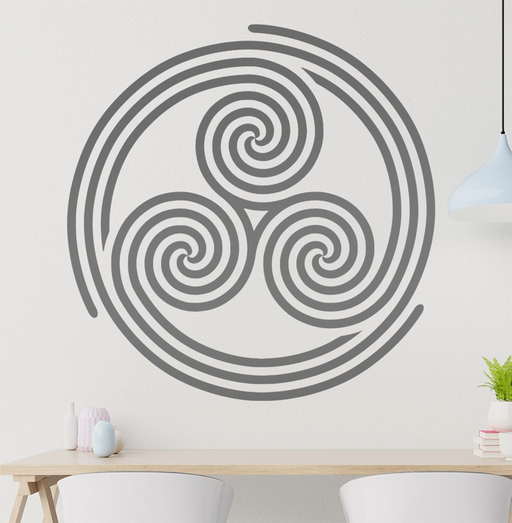 KIWISTAR Triskele Triskell Triskellion Wandtattoo in 6 Größen - Wandaufkleber Wall Sticker - Dekoration, Küche, Wohnzimmer, Schlafzimmer, Badezi...