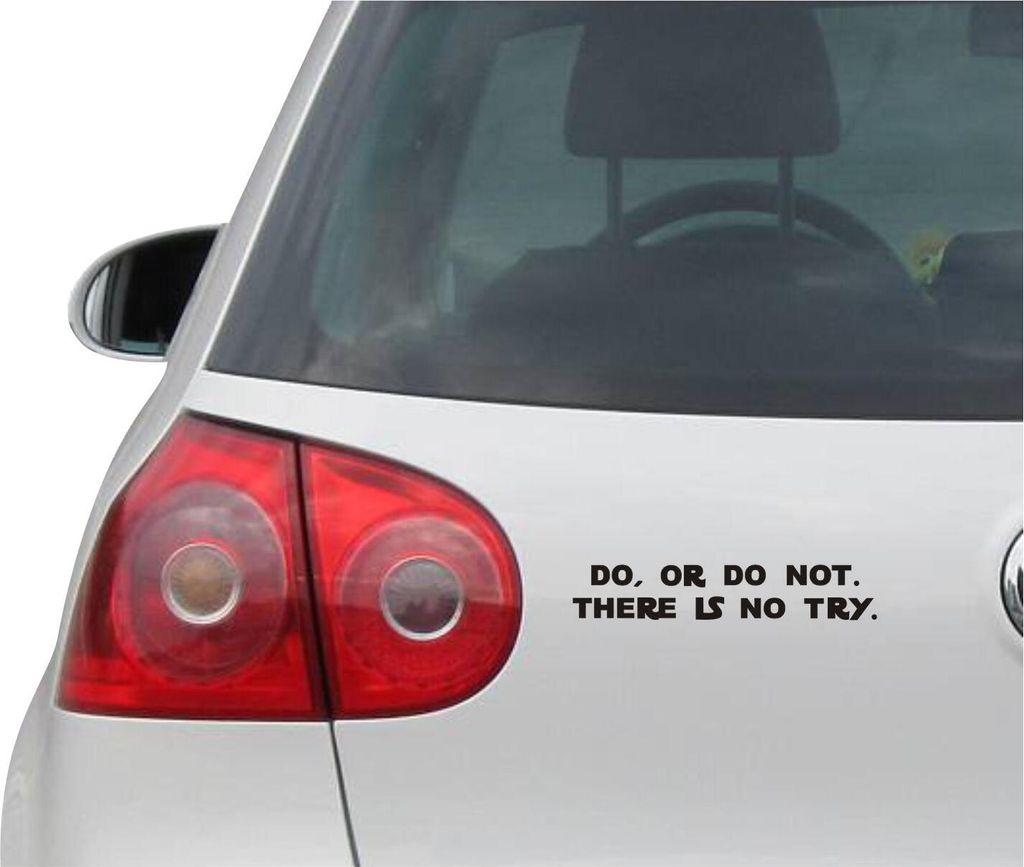 Aufkleber / Autoaufkleber - JDM - Die cut - DO OR DO NOT - Yoda - Folie Auto Decal Sticker - schwarz - 193mm x 38mm