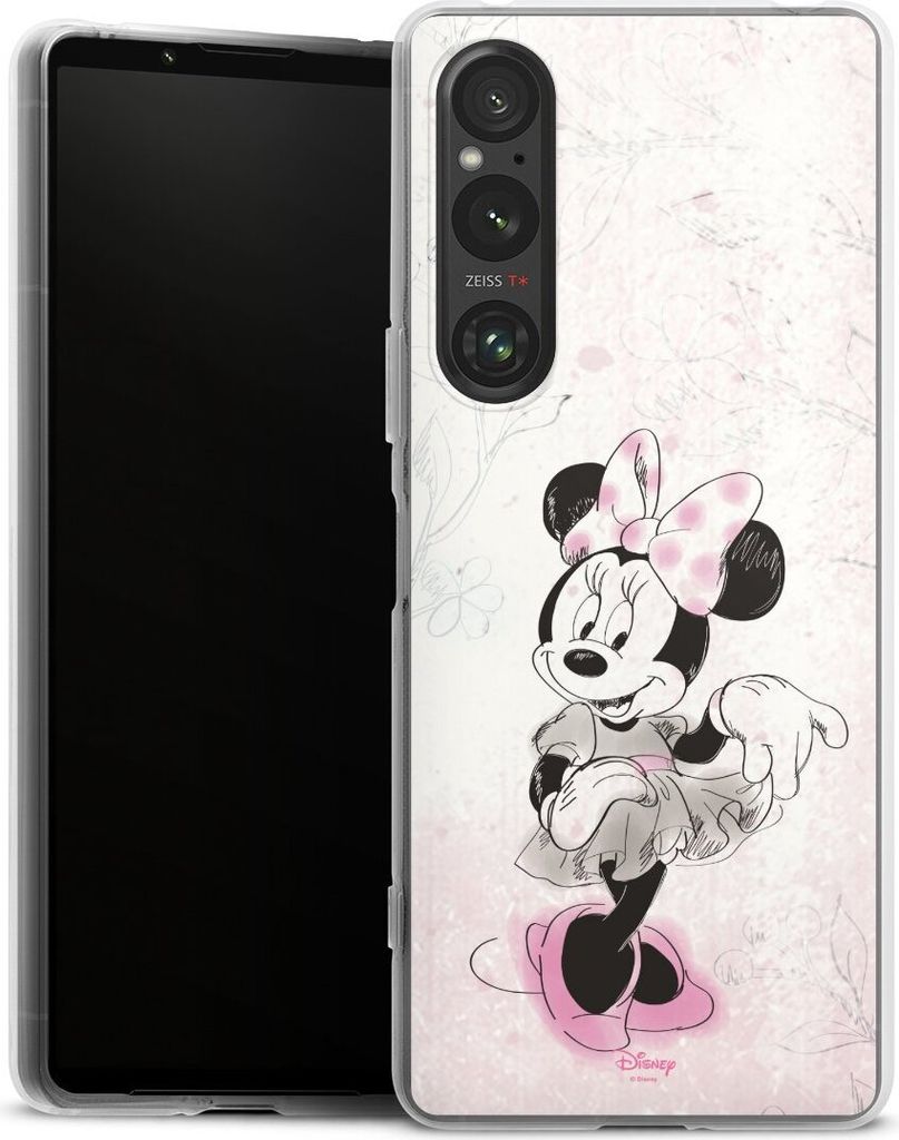 DeinDesign Handyhülle für Sony Xperia 1 V Silikon Hülle Case Smartphone Schutzhülle Disney Minnie Mouse Vintage