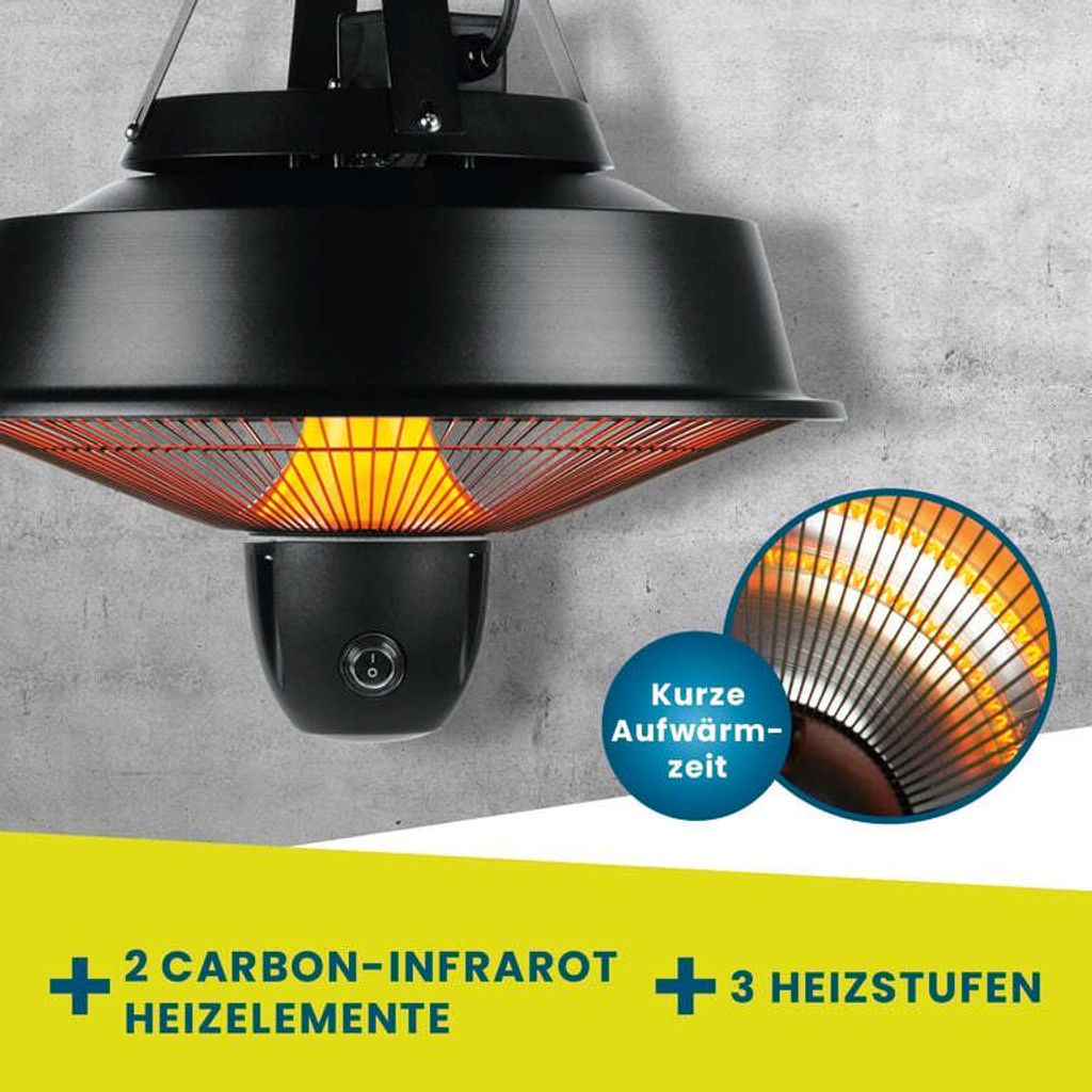 Deckenheizstrahler 1500W - Halogen Heizpilz Für Terrasse & Garten