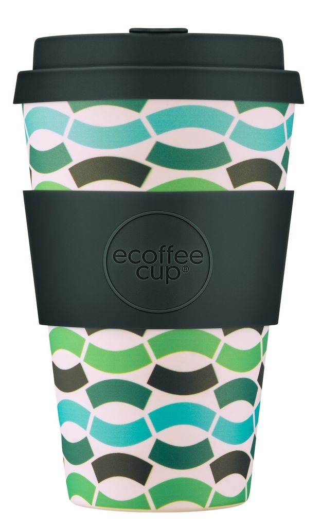 Ecoffee Cup Bloki Balentina PLA - Becher to Go 400 ml - Grün Silikon