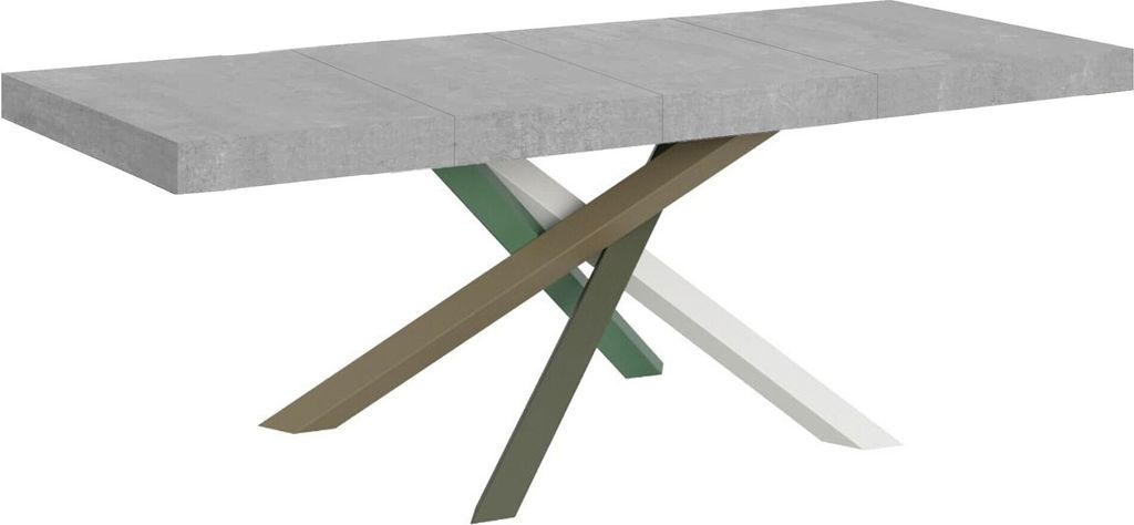 Ausziehtisch 160/420x90 cm Volantis Premium Beton mehrfarbig Beine 4/A