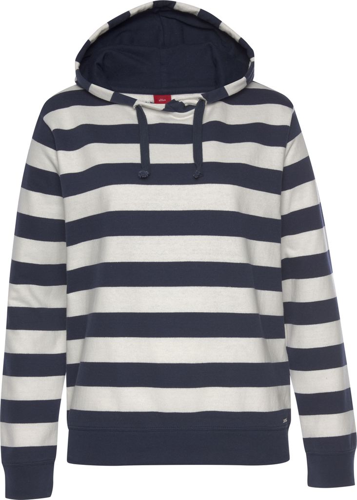 H.I.S. Kapuzensweatshirt marine-ecru-gestreift Größe 32/34