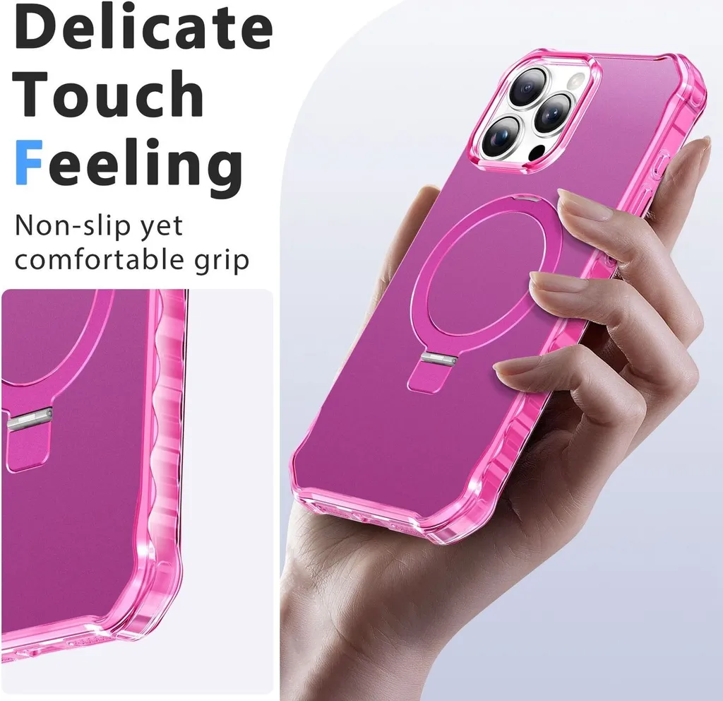 Custodia Wave Rosa per iPhone 16 Pro Max MagSafe | Design ad Anello - 5