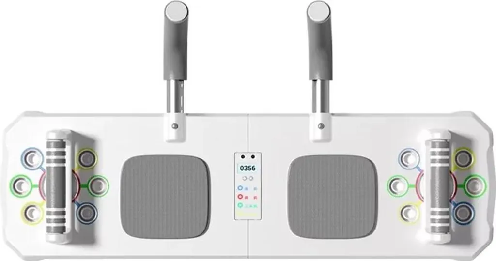 Planche de pompes pliable blanche avec compteur numérique intégré