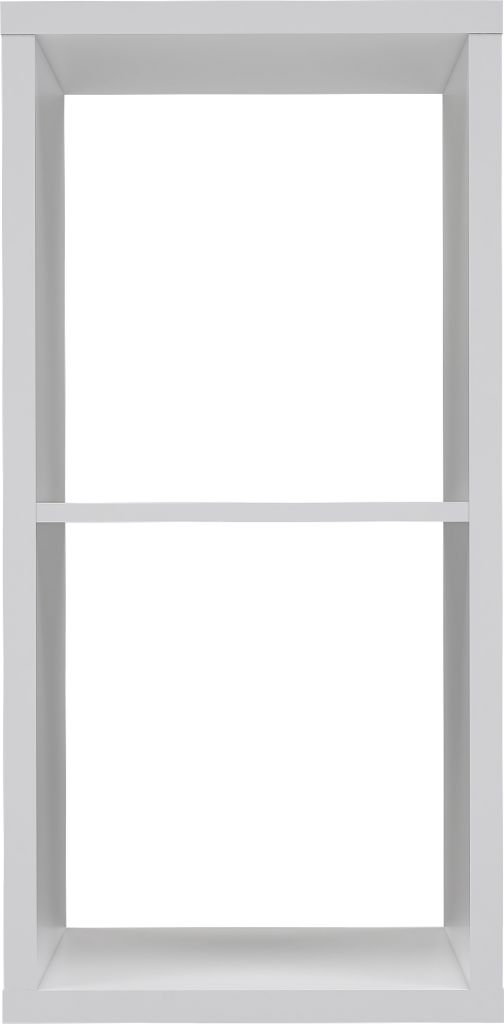 Raumteilerregal >MAURO< 2 Fächer, in Weiss - 39,5x72,8x32,9cm (BxHxT)