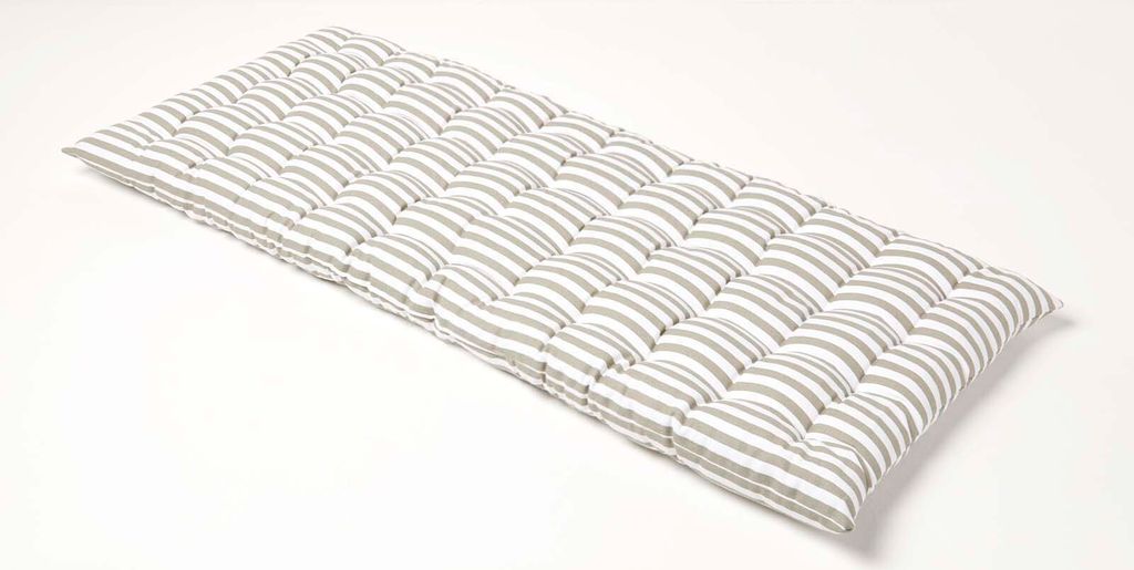 HOMESCAPES 2-Sitzer Bankauflage mit Streifen, 100% Baumwolle, grau