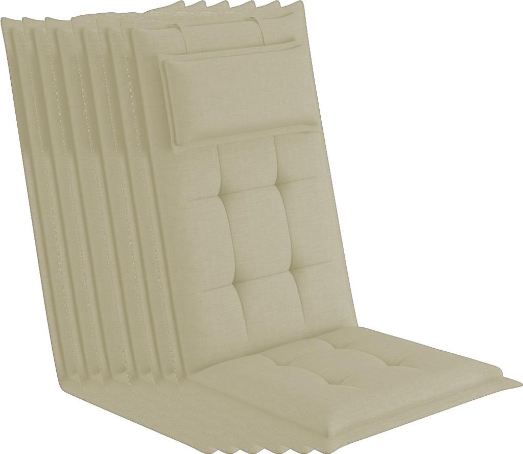 sunnypillow 6 Stück Gartenstuhlauflagen mit abnehmbarem Produktbild 