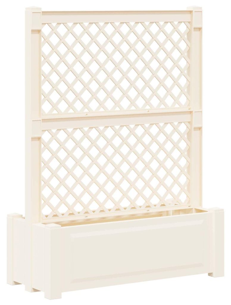 vidaXL Großer Pflanzer mit Spalier Weiß 99,5 x 43 x 133,5 PP