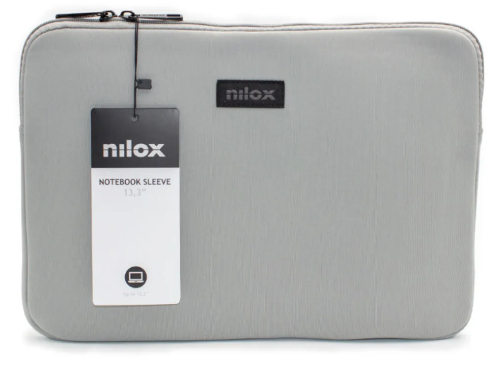Sacoche ordinateur 13.3 pouces Nilox grise anti-rayures zippée